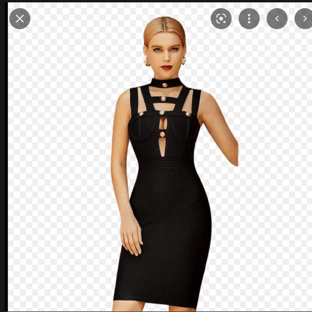 House Of CB, 'Alfea' Black Cut Out Bandage Dress, Size S - Picture 3 of 7